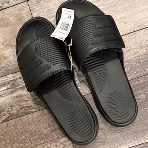 adidas Black Men's Slide Sandals with Textured Strap